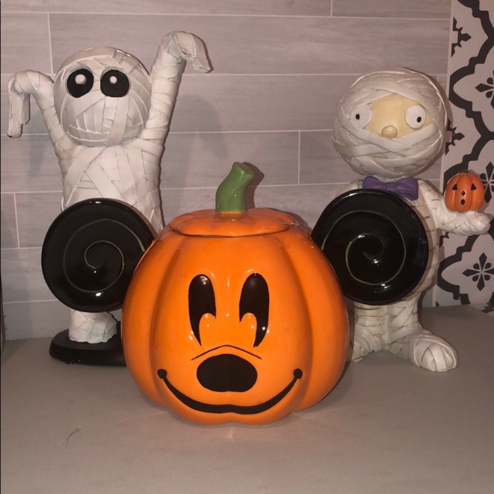 *NEW* Disney Mickey Mouse Halloween Pumpkin Cookie Jar/Canister 🎃🍪